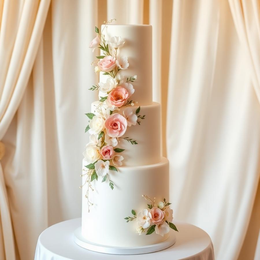 Torta Boda Flores de Azúcar